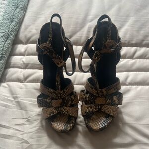 Elegant Snakeskin Patterned Women's Sandals